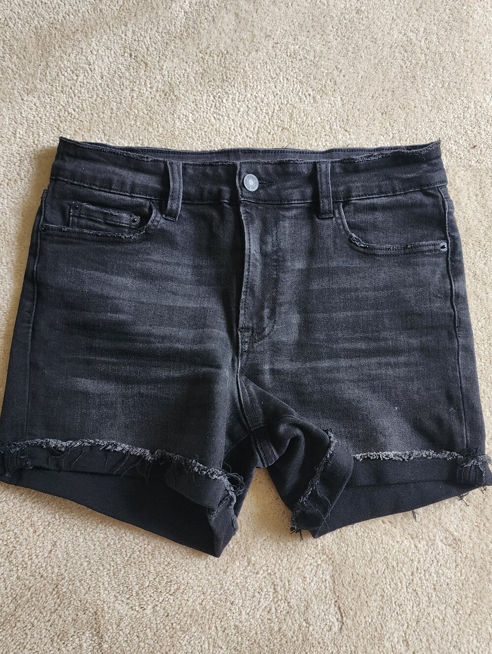 Zenana Outfitters Black Distressed Denim Cutoff Shorts